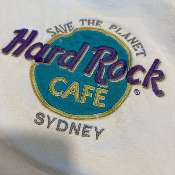 Vintage 90s Hard Rock Cafe Sz: L Sydney Australia White Crewneck Sweatshirt. - Picture 8 of 14